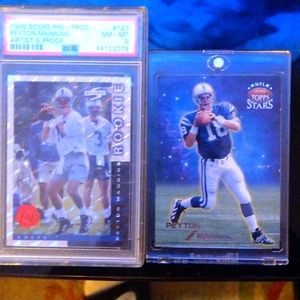 Two Peyton Manning rookies 1998 score artist proof PSA 8 1 ready 4grade rc/3999